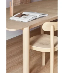 Mesa rectangular extensible para cocina o comedor modelo Atlas acabado roble claro, 95cm(ancho) 75cm(alto) 160/200cm(largo)