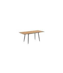 Mesa rectangular extensible Md-Artic acabado oak/negro, 75cm(alto ) 100/140cm(ancho) 100cm(largo)