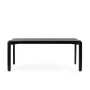 Mesa rectangular para cocina o comedor modelo Atlas acabado negro, 100cm(ancho) 75cm(alto) 180cm(largo)