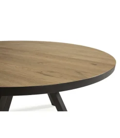 Mesa redonda de comedor Beli acabado natural/bocamina, 77cm(alto) 120cm(ancho) 120cm(largo)