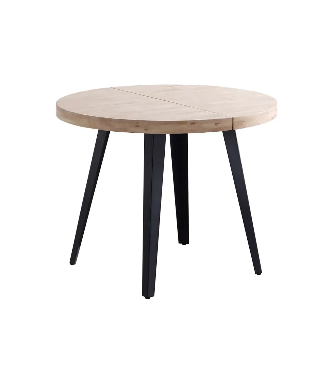 Mesa redonda extensible Berg roble nordish patas negras 76 cm(alto) 100cm(ancho) 100-140-180 cm(largo)