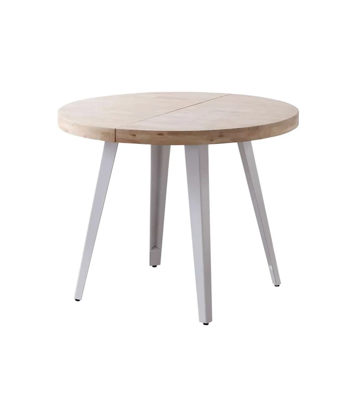 Mesa redonda extensible Berg roble nordish patas blancas 76 cm(alto) 100cm(ancho) 100-140-180 cm(largo)