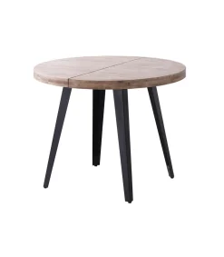 Mesa redonda extensible Berg roble honey patas negras 76 cm(alto) 100cm(ancho) 100-140-180 cm(largo)