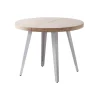 Mesa redonda extensible Berg roble nordish patas blancas, 76 cm(alto) 120/160/200cm(ancho) 120cm(largo)