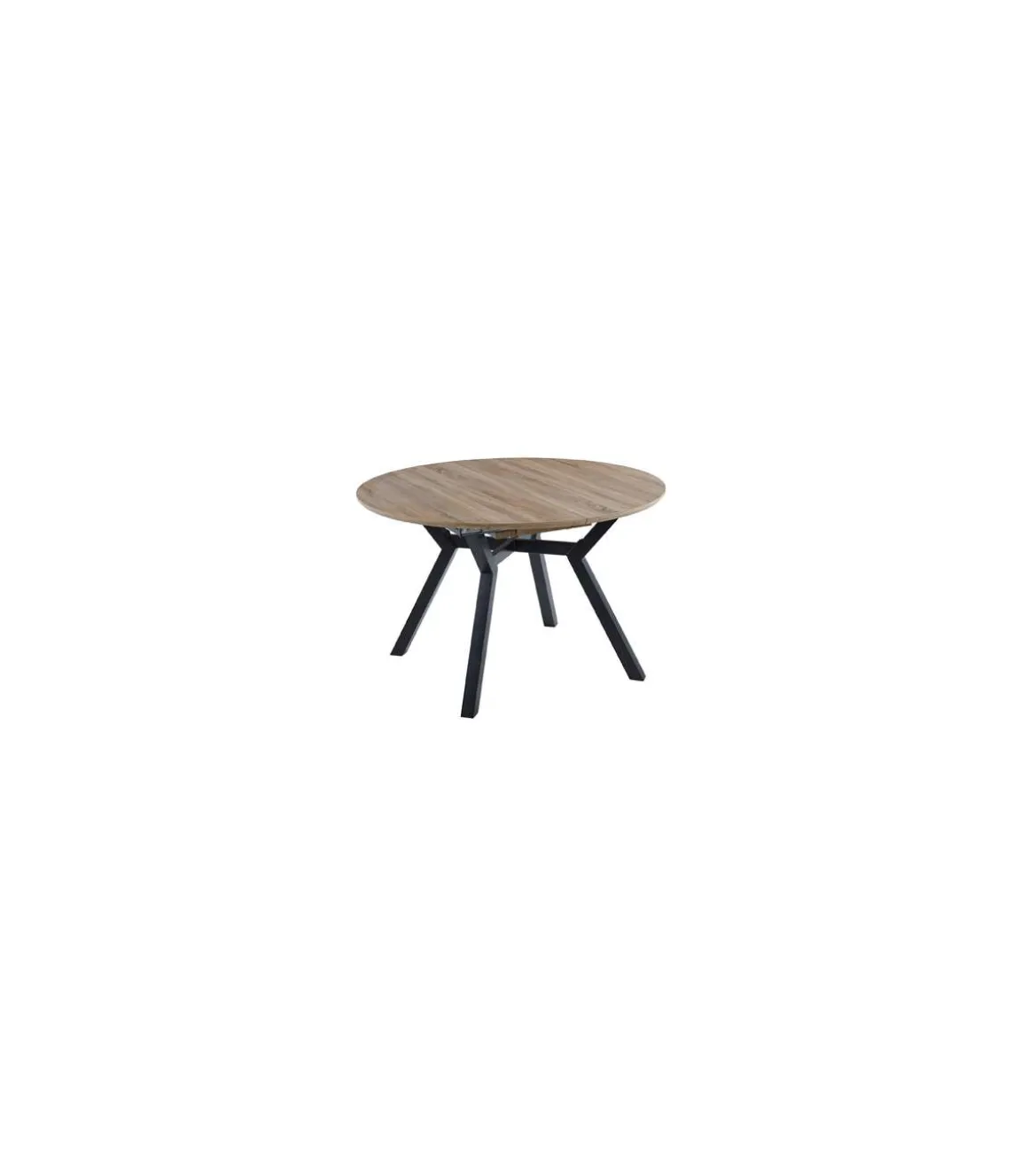 Mesa redonda extensible Delta acabado Oak/negro, 75cm(alto) 120-160cm(ancho) 120cm(largo)
