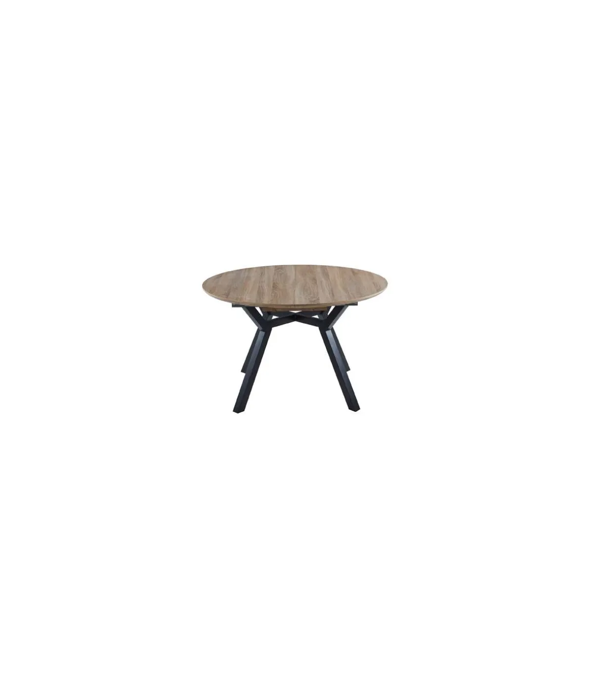 Mesa redonda extensible Delta acabado Oak/negro, 75cm(alto) 120-160cm(ancho) 120cm(largo)