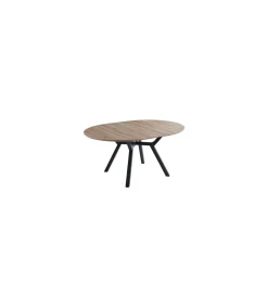 Mesa redonda extensible Delta acabado Oak/negro, 75cm(alto) 120-160cm(ancho) 120cm(largo)