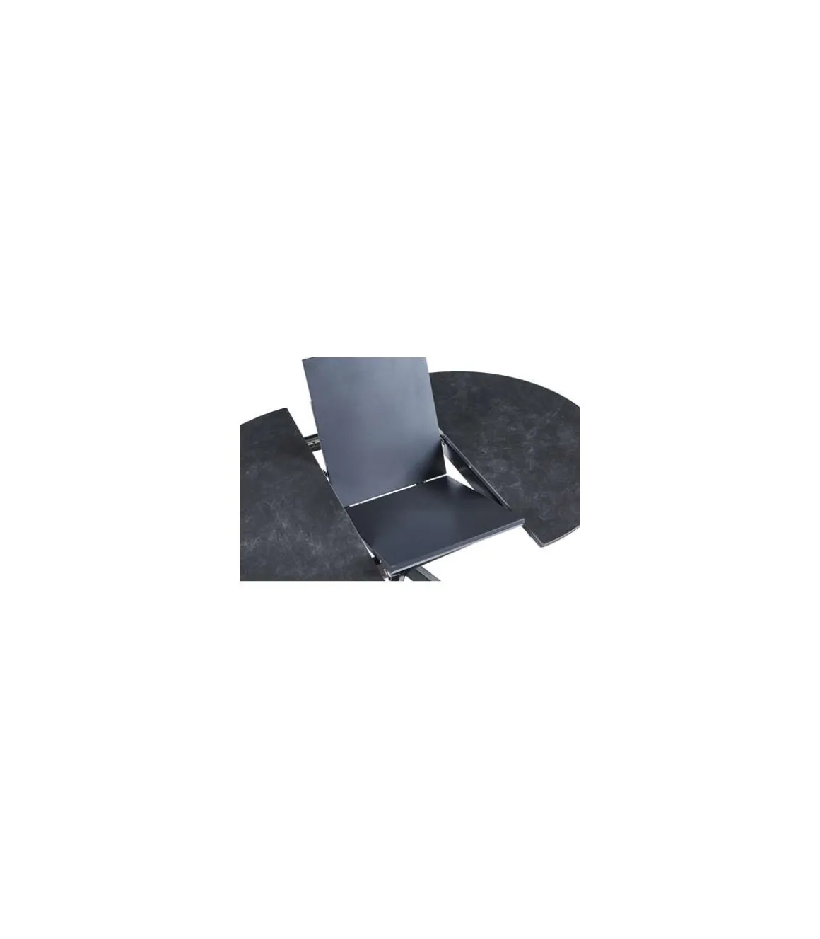 Mesa redonda extensible Vulcano acabado negro, 75cm(alto) 100-140cm(ancho) 100cm(largo)