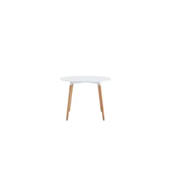 Mesa redonda fija Md-Nordika-100 acabado blanco/haya, 75cm(alto) 100cm(ancho) 100cm(fondo).