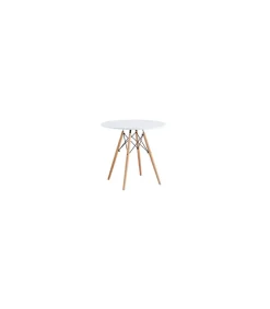 Mesa redonda fija Md-Tower acabado blanco/haya, 75cm(alto ) 80cm(ancho) 80cm(largo)
