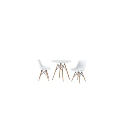 Mesa redonda fija Md-Tower acabado blanco/haya, 75cm(alto ) 80cm(ancho) 80cm(largo)