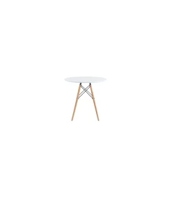 Mesa redonda fija Md-Tower acabado blanco/haya, 75cm(alto ) 80cm(ancho) 80cm(largo)
