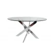 Mesa redonda modelo Rota acabado cromado 76 cm (alto) 140 cm (ancho) 140 cm (fondo)