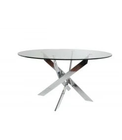 Mesa redonda modelo Rota acabado cromado 76 cm (alto) 140 cm (ancho) 140 cm (fondo)