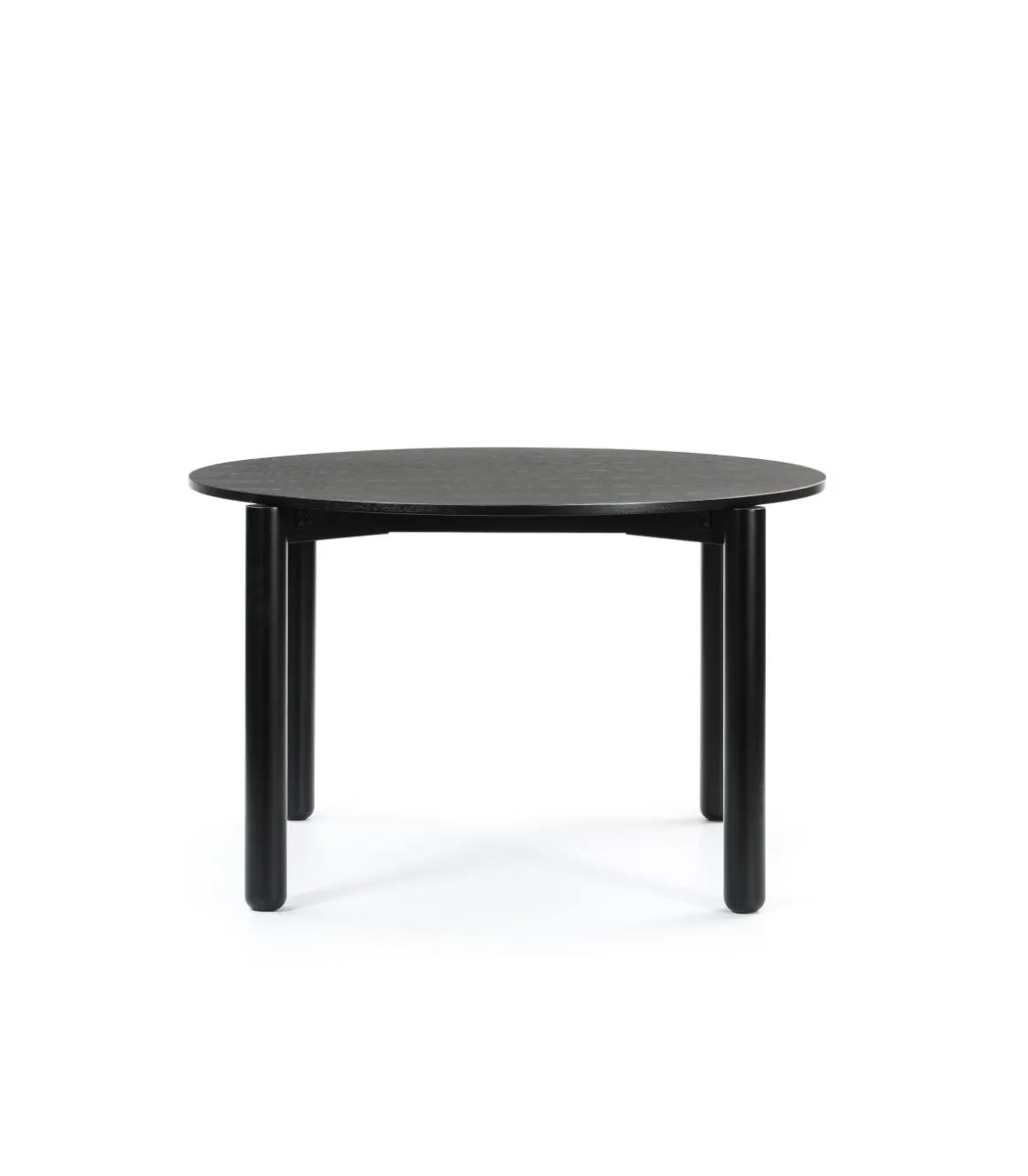 Mesa redonda para cocina o comedor modelo Atlas acabado negro, 120cm(ancho) 75.2cm(alto) 120cm(largo)