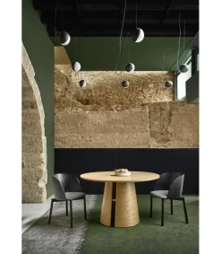 Mesa redonda para cocina o comedor modelo Cep acabado natural, 137cm(ancho) 75cm(alto) 137cm (largo)