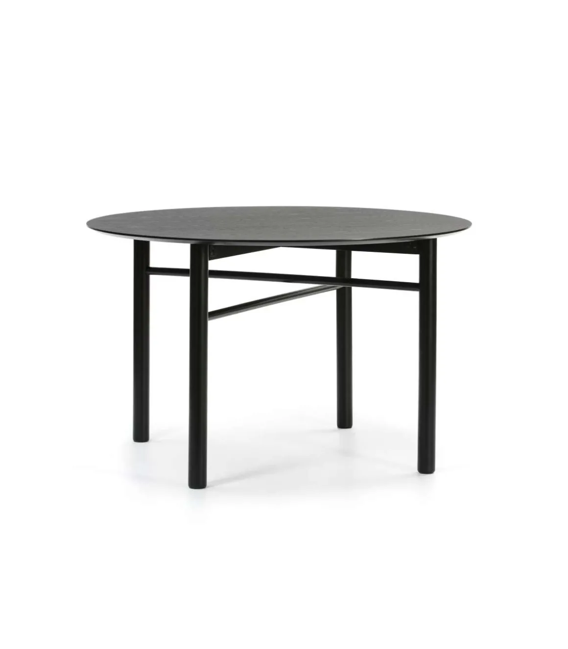 Mesa redonda para cocina o comedor modelo Junco acabado negro, 120cm(ancho) 75cm(alto) 120cm (largo)