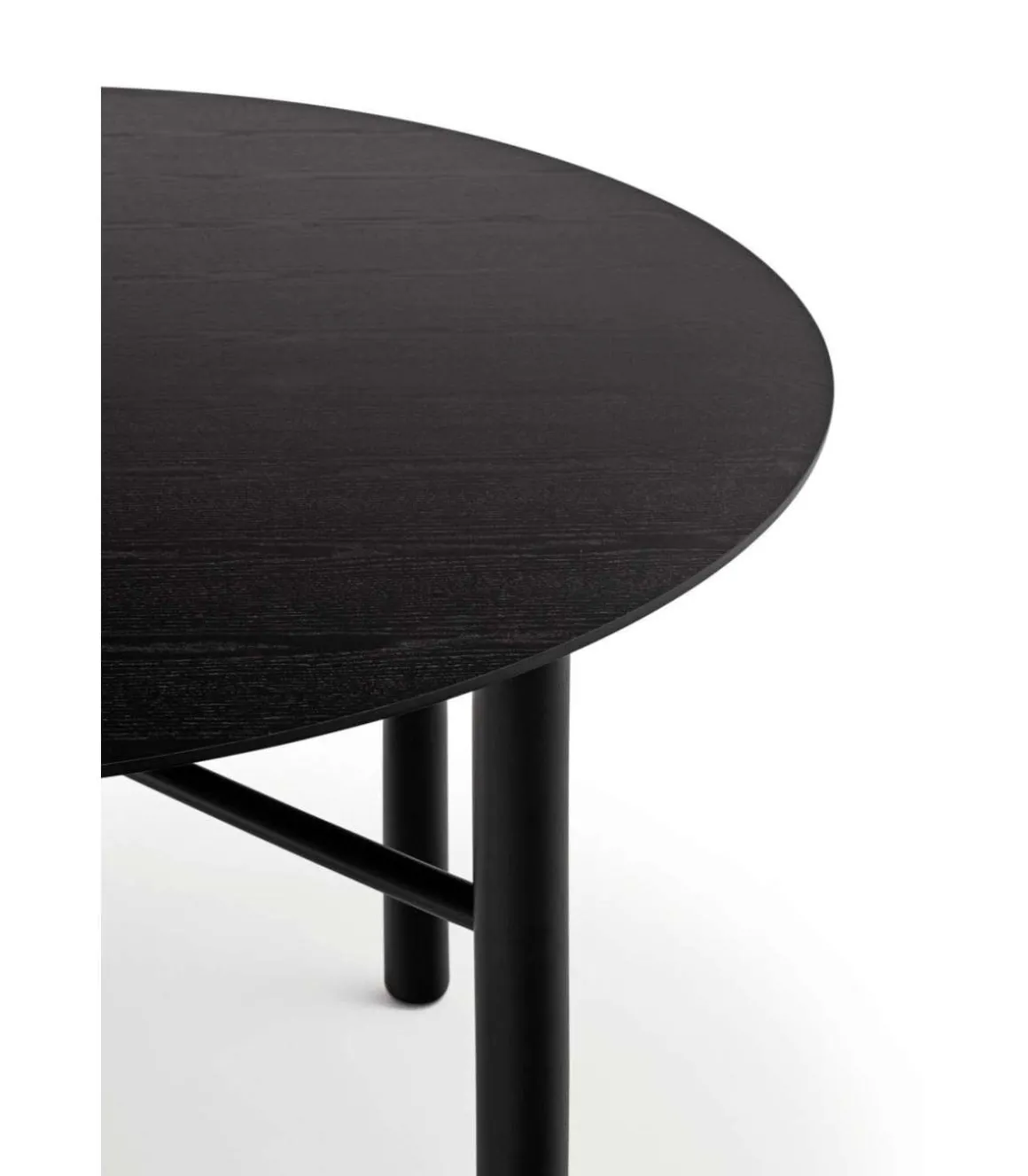 Mesa redonda para cocina o comedor modelo Junco acabado negro, 120cm(ancho) 75cm(alto) 120cm (largo)