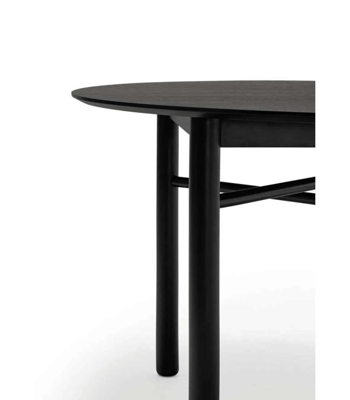 Mesa redonda para cocina o comedor modelo Junco acabado negro, 120cm(ancho) 75cm(alto) 120cm (largo)