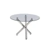 Mesa redonda Triana tapa cristal y patas cromadas 75 cm(alto)110 cm(ancho)110 cm(largo)
