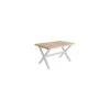 Mesa salón extensible X-Loft acabado roble nordish/blanco, 76cm(alto) 140-180-220cm(ancho) 90cm(largo)