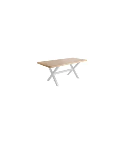 Mesa salón extensible X-Loft acabado roble nordish/blanco, 76cm(alto) 140-180-220cm(ancho) 90cm(largo)
