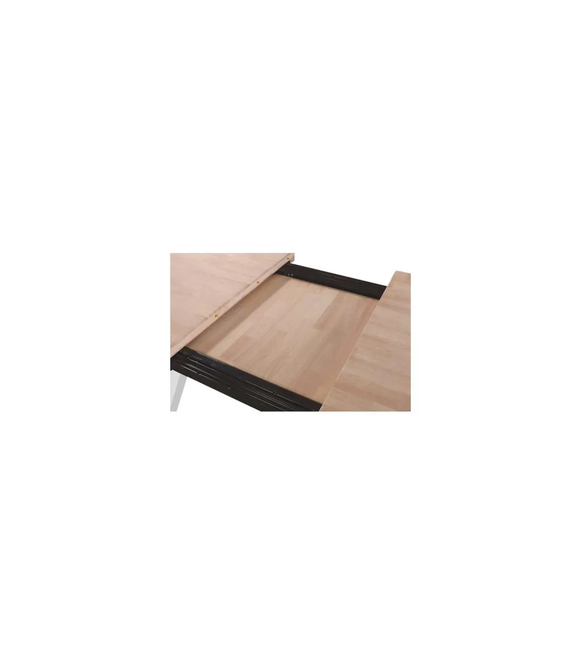 Mesa salón extensible X-Loft acabado roble nordish/blanco, 76cm(alto) 140-180-220cm(ancho) 90cm(largo)