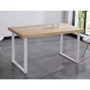 Mesa salón fija natural roble nordish estructura blanca 140 cm(ancho) 80 cm(largo) 76,5 cm (alto)