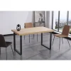 Mesa salón fija Natural roble nordish estructura negra 140 cm(ancho)80 cm(largo) 76,5 cm(alto)