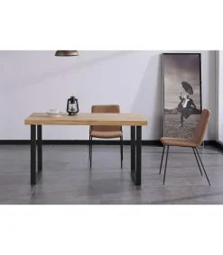 Mesa salón fija Natural roble nordish estructura negra 140 cm(ancho)80 cm(largo) 76,5 cm(alto)