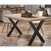 Mesa salon fija X-Loft-140 acabado roble nordish/negro, 76 cm(alto)140 cm(ancho)80 cm(largo)