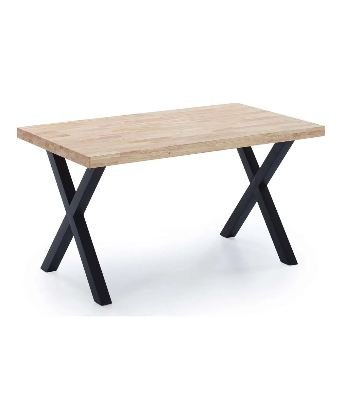 Mesa salon fija X-Loft-140 acabado roble nordish/negro, 76 cm(alto)140 cm(ancho)80 cm(largo)