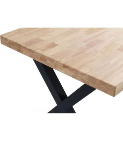 Mesa salon fija X-Loft-140 acabado roble nordish/negro, 76 cm(alto)140 cm(ancho)80 cm(largo)