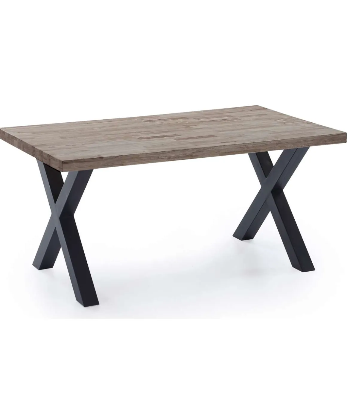 Mesa salon fija X-Loft-160 acabado roble american/negro, 76 cm(alto)160 cm(ancho)90 cm(largo)
