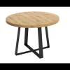 Mesa salon redonda extensible Rin acabado Nordic, 75 cm(alto)110-158 cm(ancho)110 cm(largo)