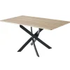 Mesa salon Zen fija roble/negro 75 cm(alto)140 cm(ancho)80 cm(largo)