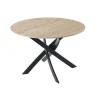 Mesa salon Zen redonda fija roble/negro 75 cm(alto)100 cm(ancho)100 cm(largo)