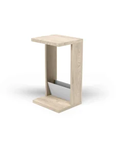 Mesa velador 553 para salón acabado roble claro/blanco, 71 cm(alto)40 cm(ancho)35 cm(largo)