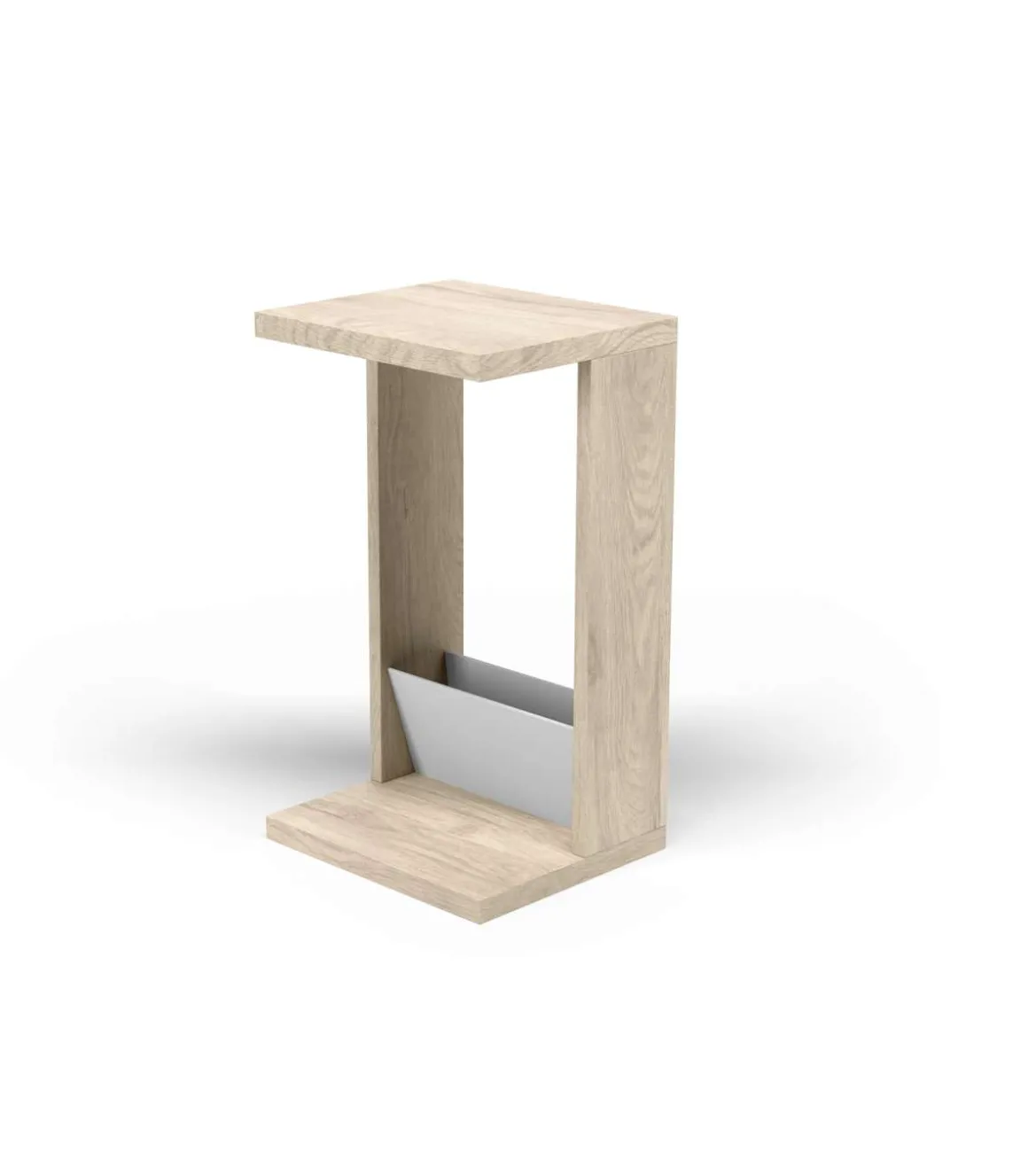 Mesa velador 553 para salón acabado roble claro/blanco, 71 cm(alto)40 cm(ancho)35 cm(largo)