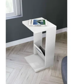 Mesa velador 553 para salón acabado blanco, 71 cm(alto)40 cm(ancho)35 cm(largo)