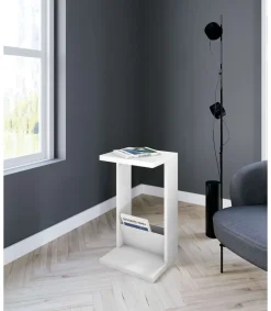 Mesa velador 553 para salón acabado blanco, 71 cm(alto)40 cm(ancho)35 cm(largo)