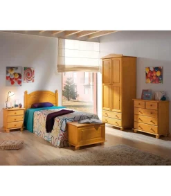 Mesita 3 cajones Altea acabado madera maciza de pino color miel 56 cm(alto)48 cm(ancho)34 cm(largo)