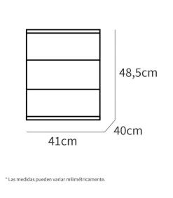 Mesita de noche 3 cajones Dana acabado blanco, 45 cm(alto)38 cm(ancho)34 cm(fondo)