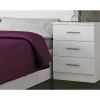 Mesita de noche con 3 cajones acabado blanco, 66cm(alto) 46cm(ancho) 33cm(fondo)