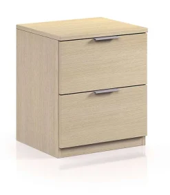 Mesita de noche Hierro 2 cajones acabado roble 45 cm(alto)38 cm(ancho)33.5 cm(fondo)