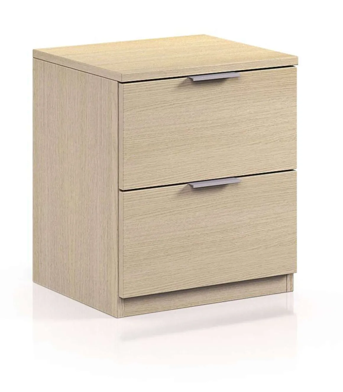 Mesita de noche Hierro 2 cajones acabado roble 45 cm(alto)38 cm(ancho)33.5 cm(fondo)