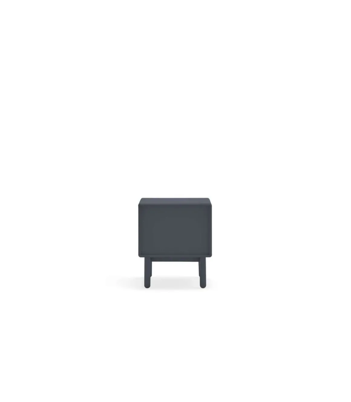 Mesita de noche para dormitorio modelo Corvo 1 hueco 2 cajones acabado gris antracita, 35cm(ancho) 55cm(alto) 48cm (largo)