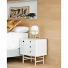 Mesita de noche para dormitorio modelo Punto 1 puerta 3 cajones acabado blanco, 35cm(ancho) 55cm(alto) 48cm(largo)