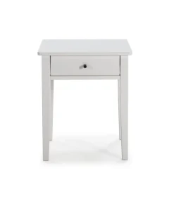 Mesita de noche para dormitorio modelo Barton, 1 cajón acabado blanco, 36.4cm(ancho) 55cm(alto) 46cm(largo)