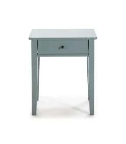 Mesita de noche para dormitorio modelo Barton 1 cajón acabado verde petróleo, 36.4cm(ancho) 55cm(alto) 46cm(largo)